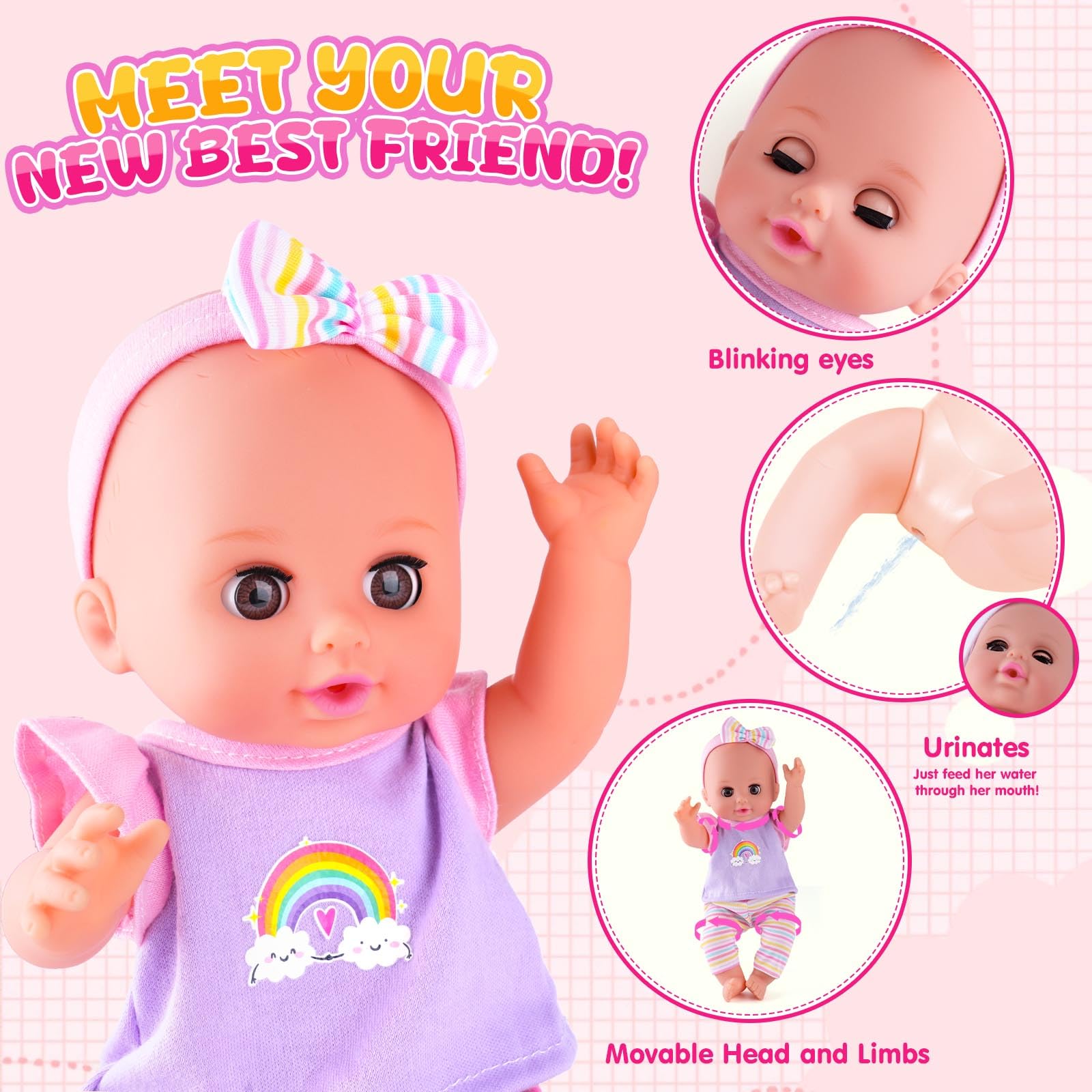 AuntyFey Baby Doll pacifier encourages soothing care routines during pretend play