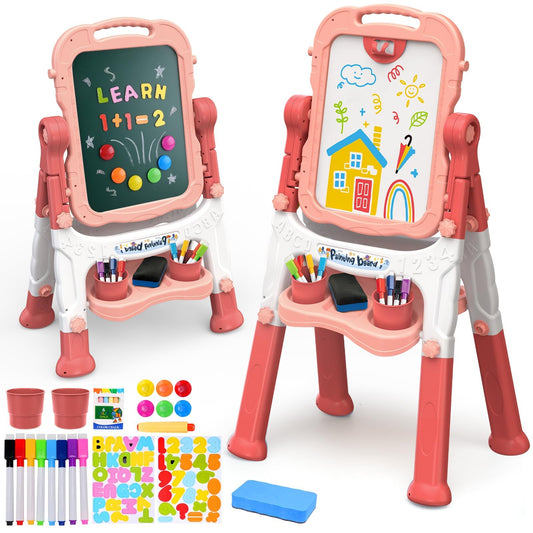 AuntyFey chalk-board easel for kids stimulates creative drawing sessions