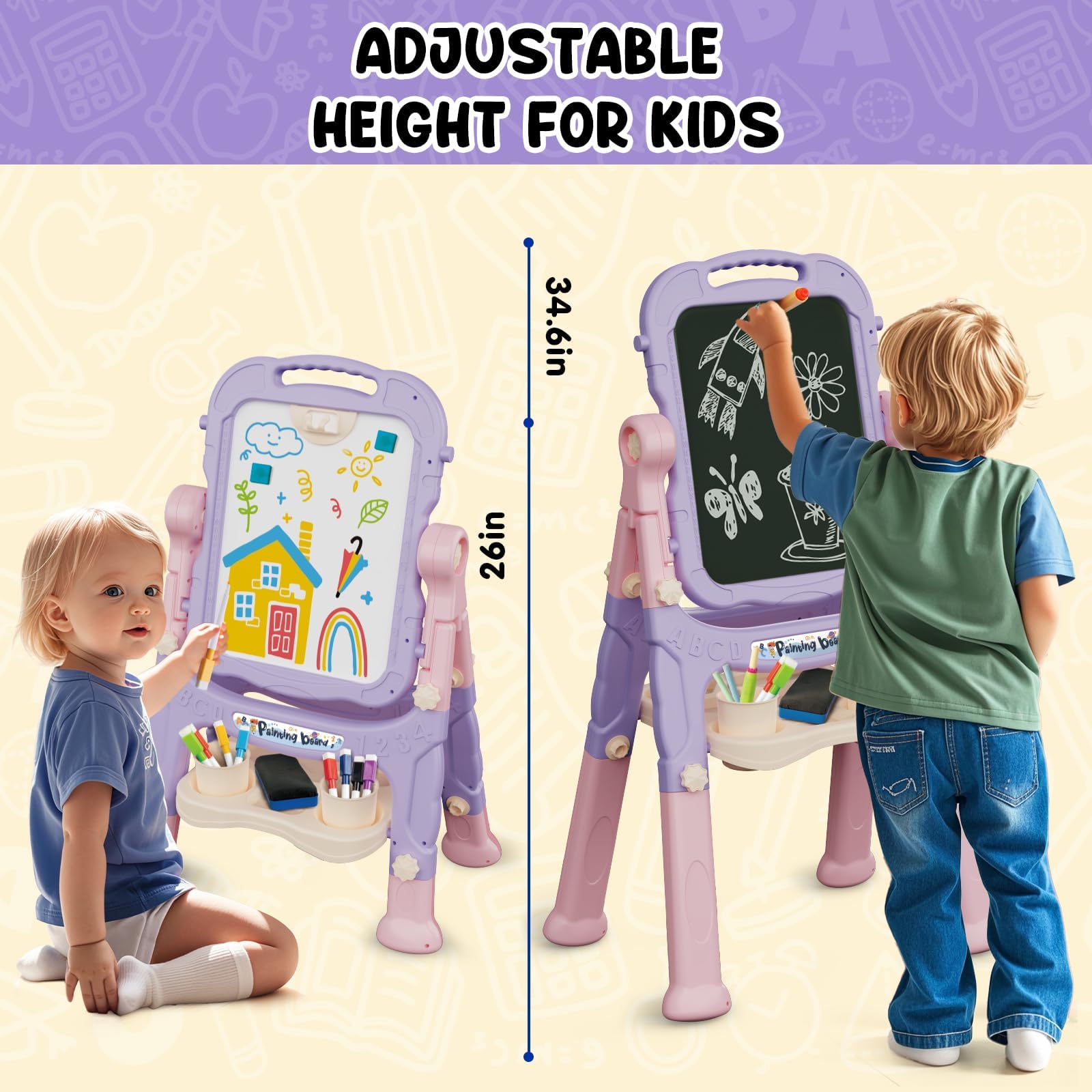 AuntyFey kids easel magnets with letters and numbers for early literacy practice.