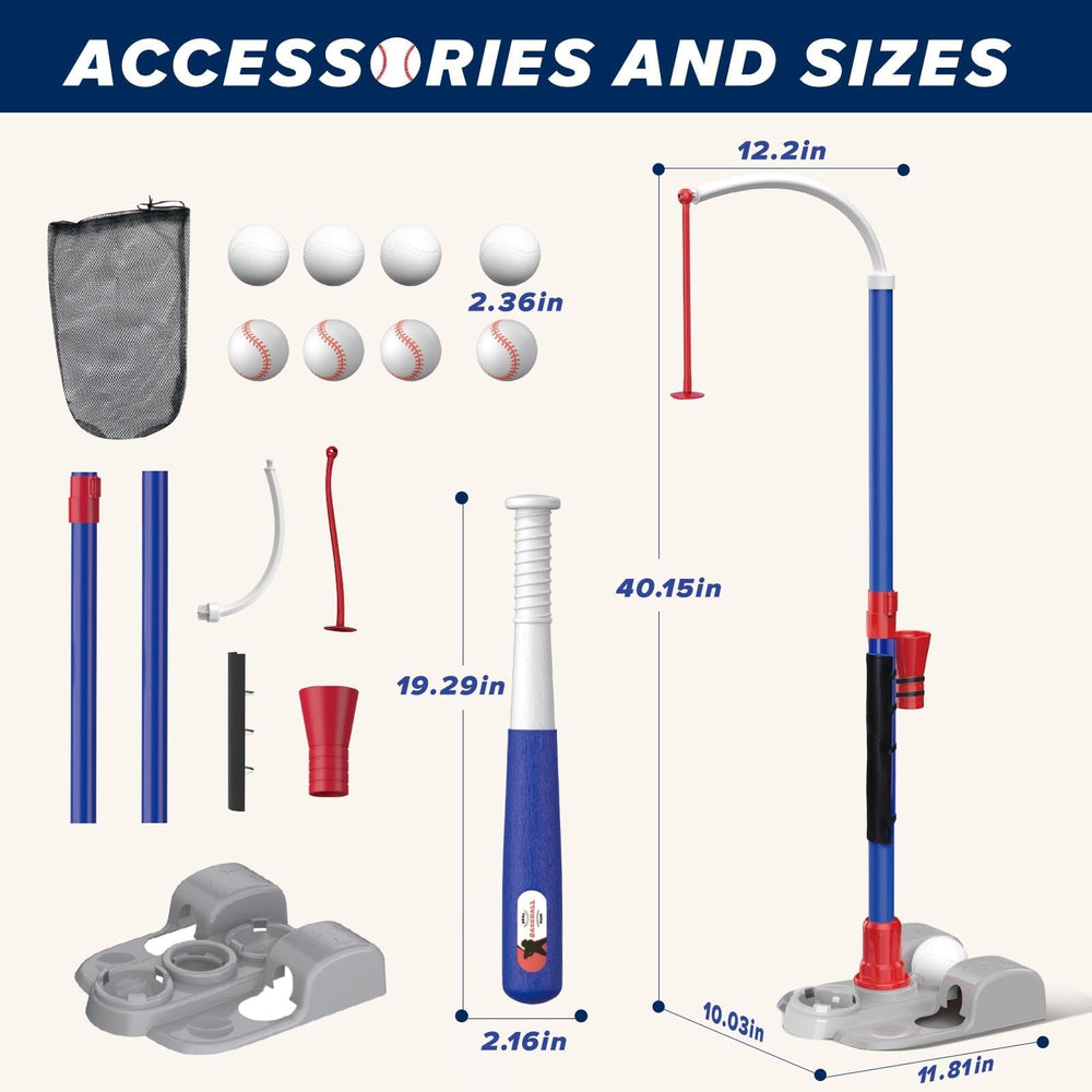 AuntyFey Tball Set height adjustment highlights growing with your child.
