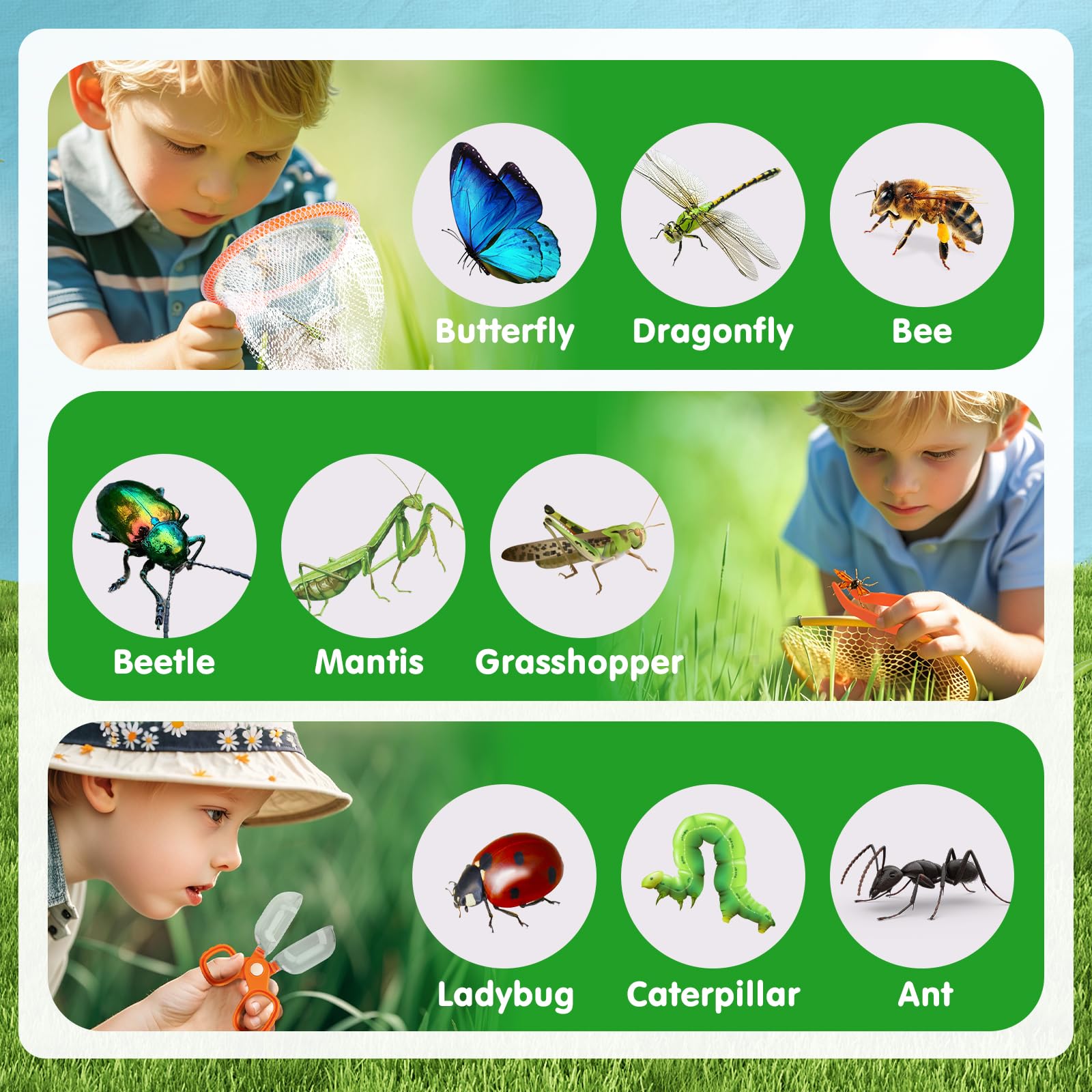 AuntyFey tweezers provide gentle grip for careful bug handling.