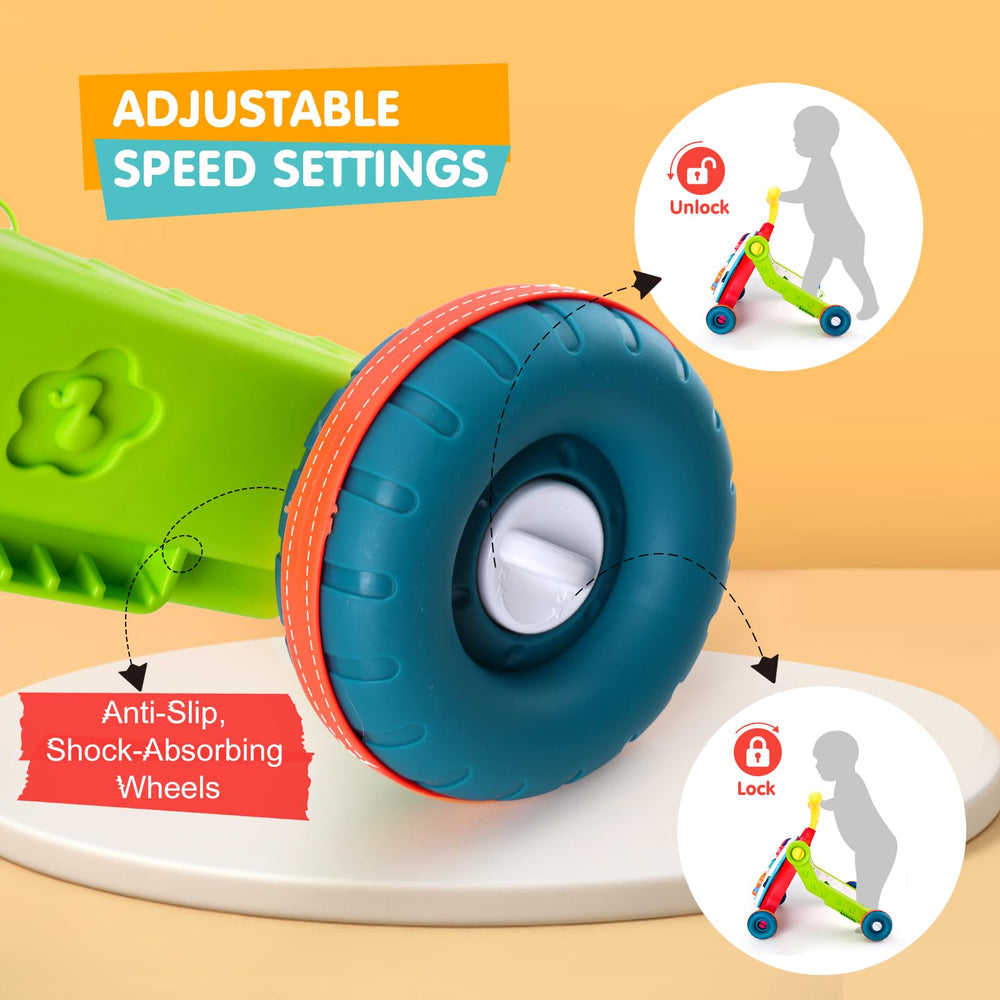 AuntyFey non-slip-wheels provide stability on varied floors.