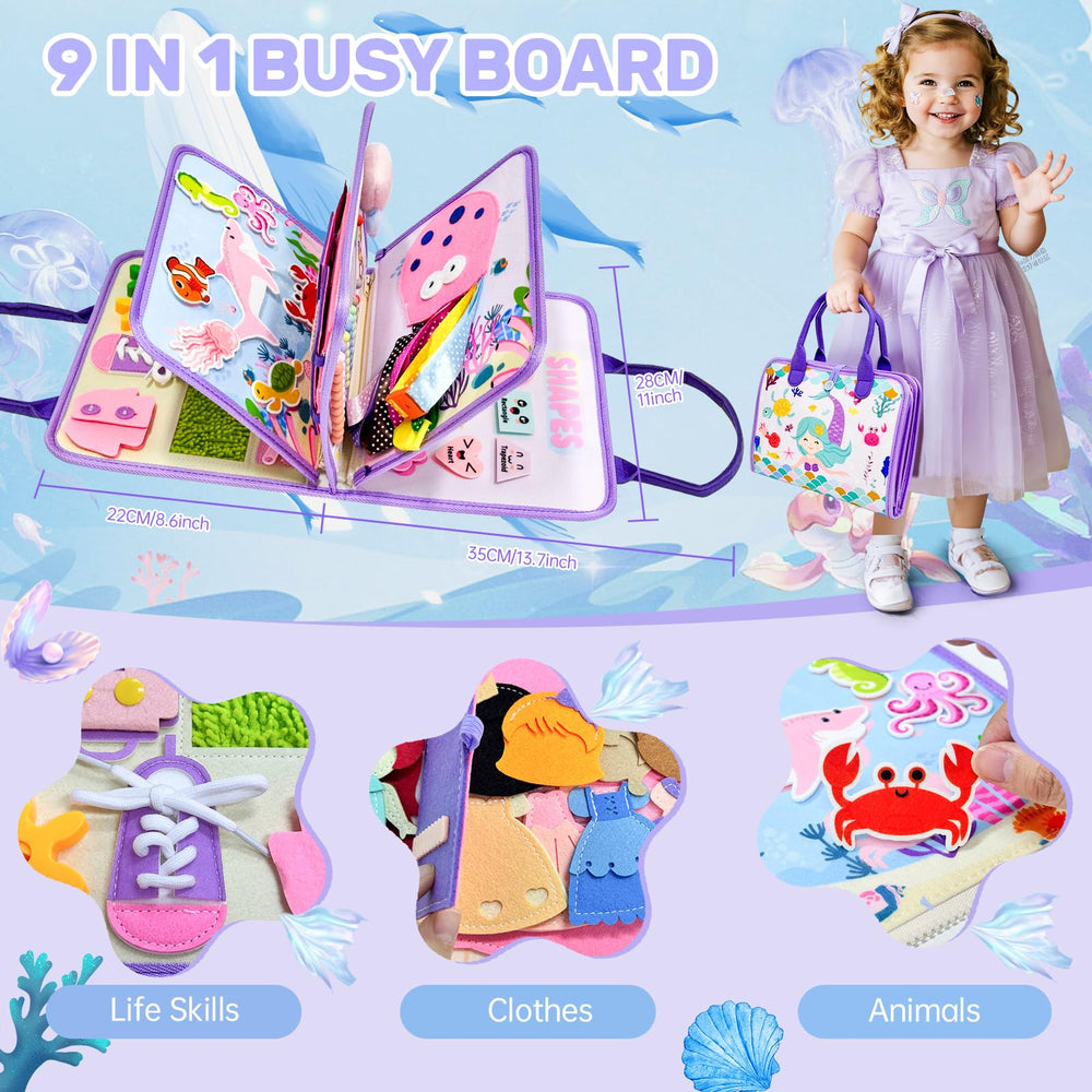 Aurasys Montessori Busy Board Number and Letter Learning supports early literacy development.