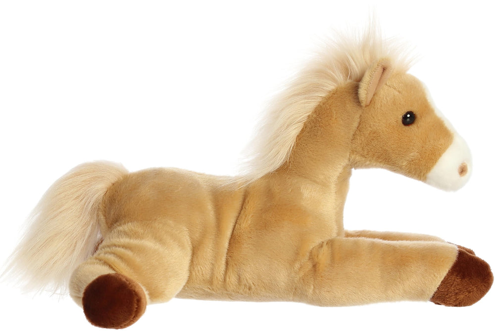 Aurora Adorable Flopsie Butterscotch Pony side-view highlights lifelike mane and tail for imaginative play.