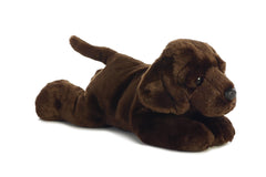 Aurora Adorable Flopsie Max Chocolate Lab in brown, ideal for cuddling and imaginative play.