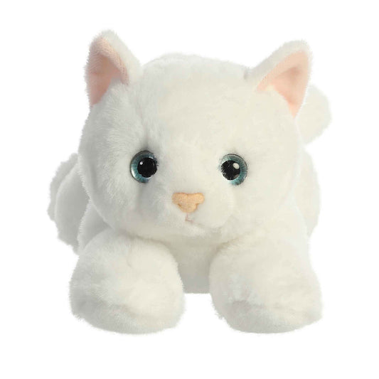 Aurora Flopsie Precious White Kitty cuddling pose invites comforting hugs.