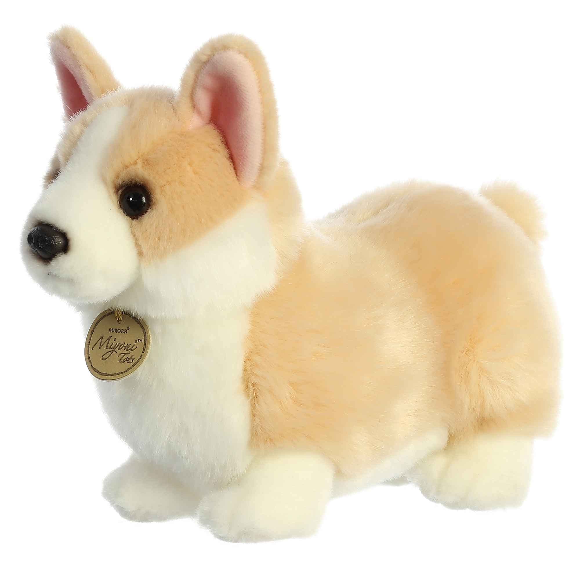 Aurora Miyoni Tots Pembroke Welsh Corgi Pup hang tag with species info adds educational charm