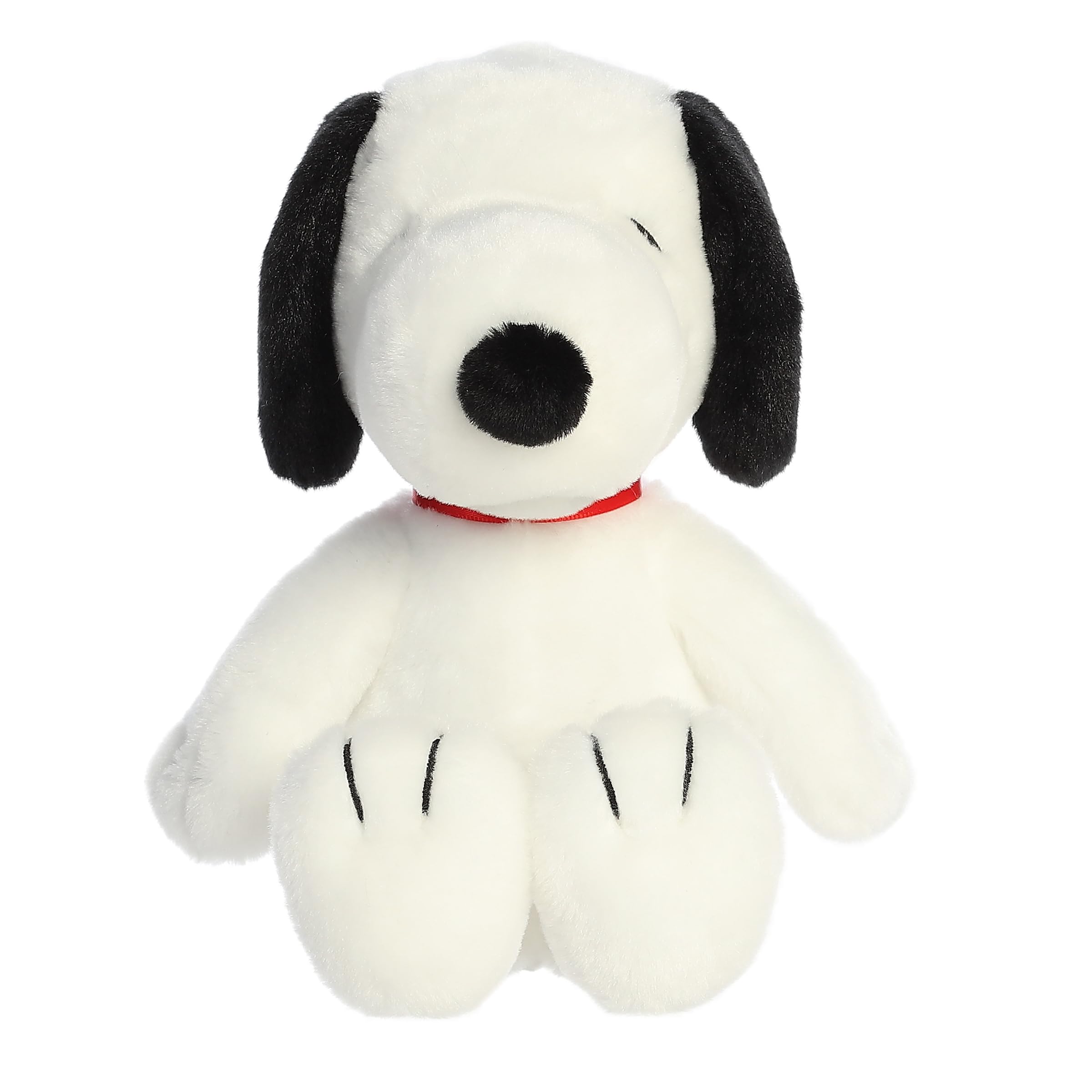 Aurora Adorable Peanuts Snoopy floppy plush face shot emphasizes friendly charm and collectibility.