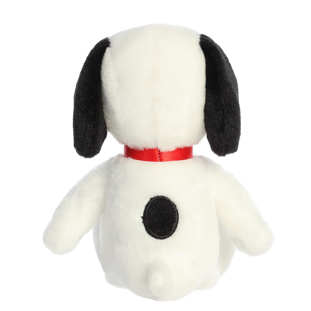 Aurora Adorable Peanuts Snoopy floppy plush packaging view suggests gift-ready nostalgia.