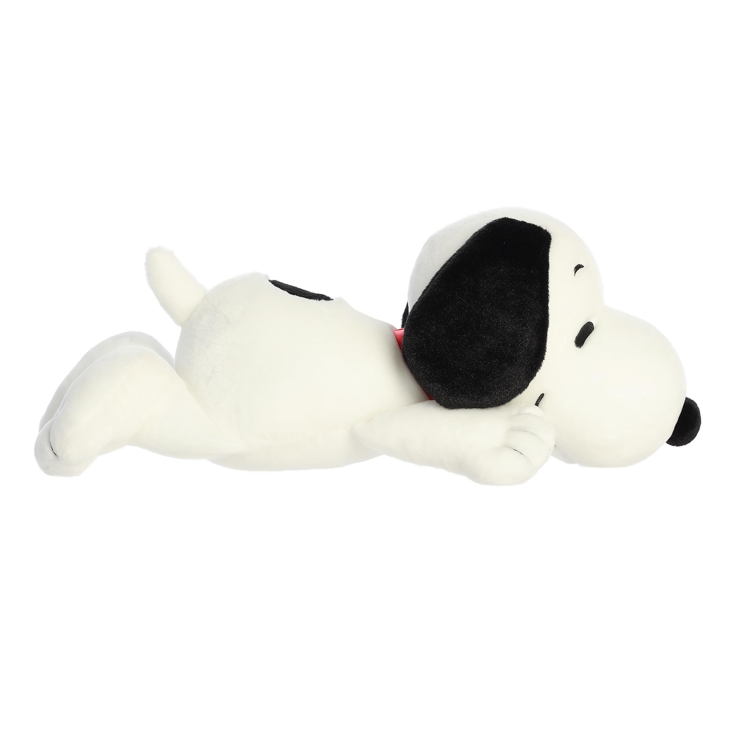 Aurora Adorable Peanuts Snuggle Snoopy texture closeup reveals plush surface and stitching.