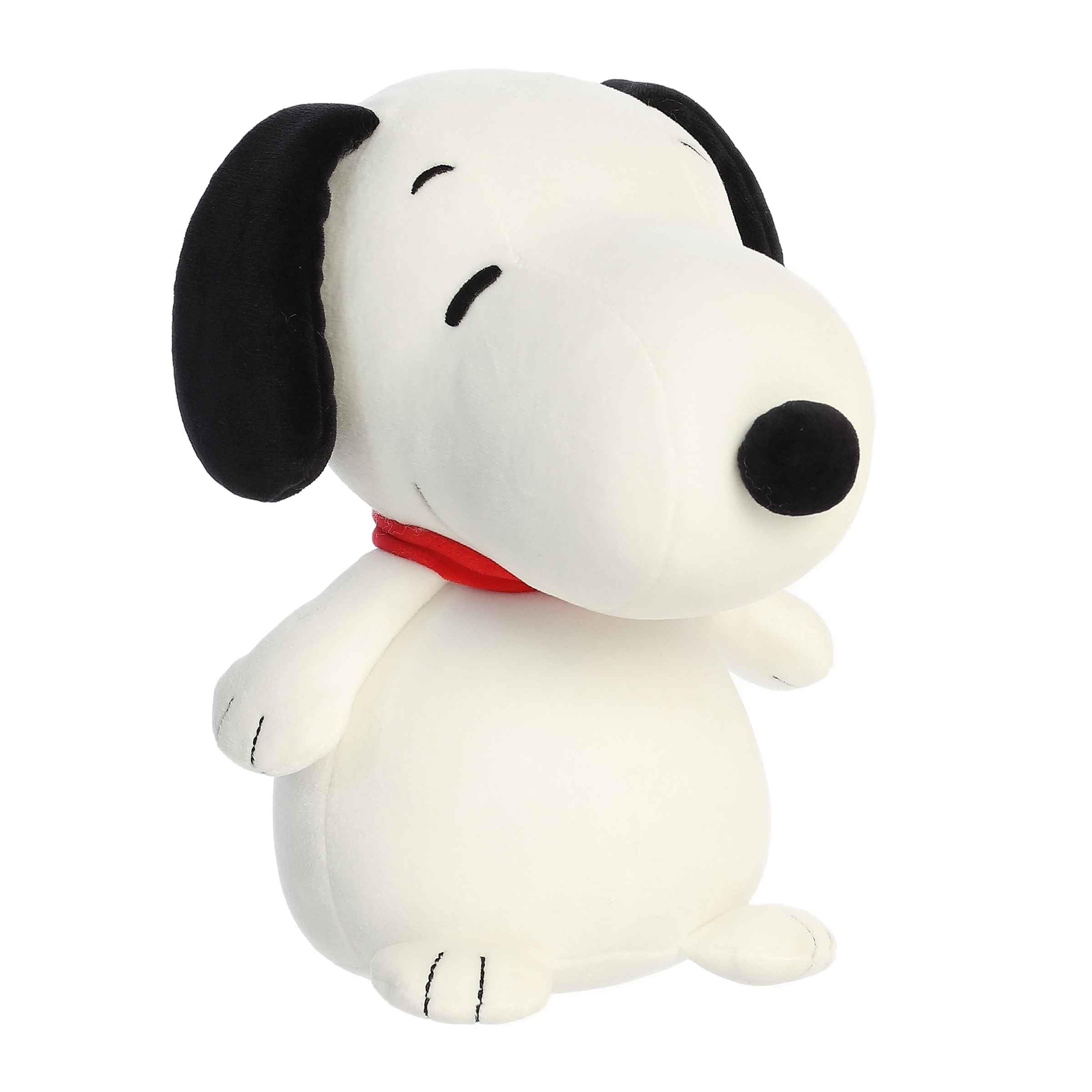 Aurora Snoopy plush seated pose, perfect cuddle buddy and display piece.
