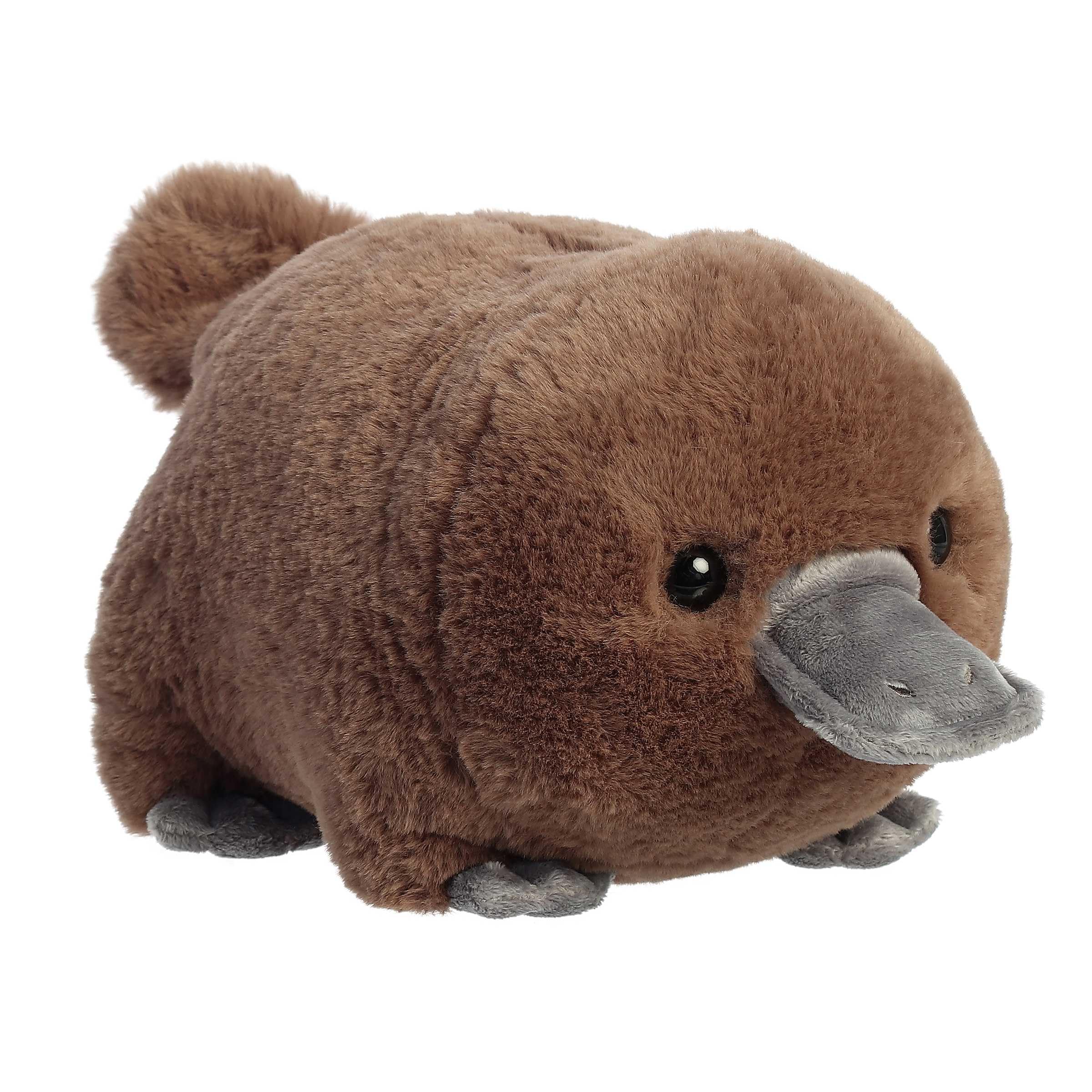 Aurora Adorable Spudsters Pongo Platypus plush with soft texture for cozy cuddles.