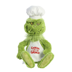 Aurora Chef Grinch plush with hat and apron for imaginative play