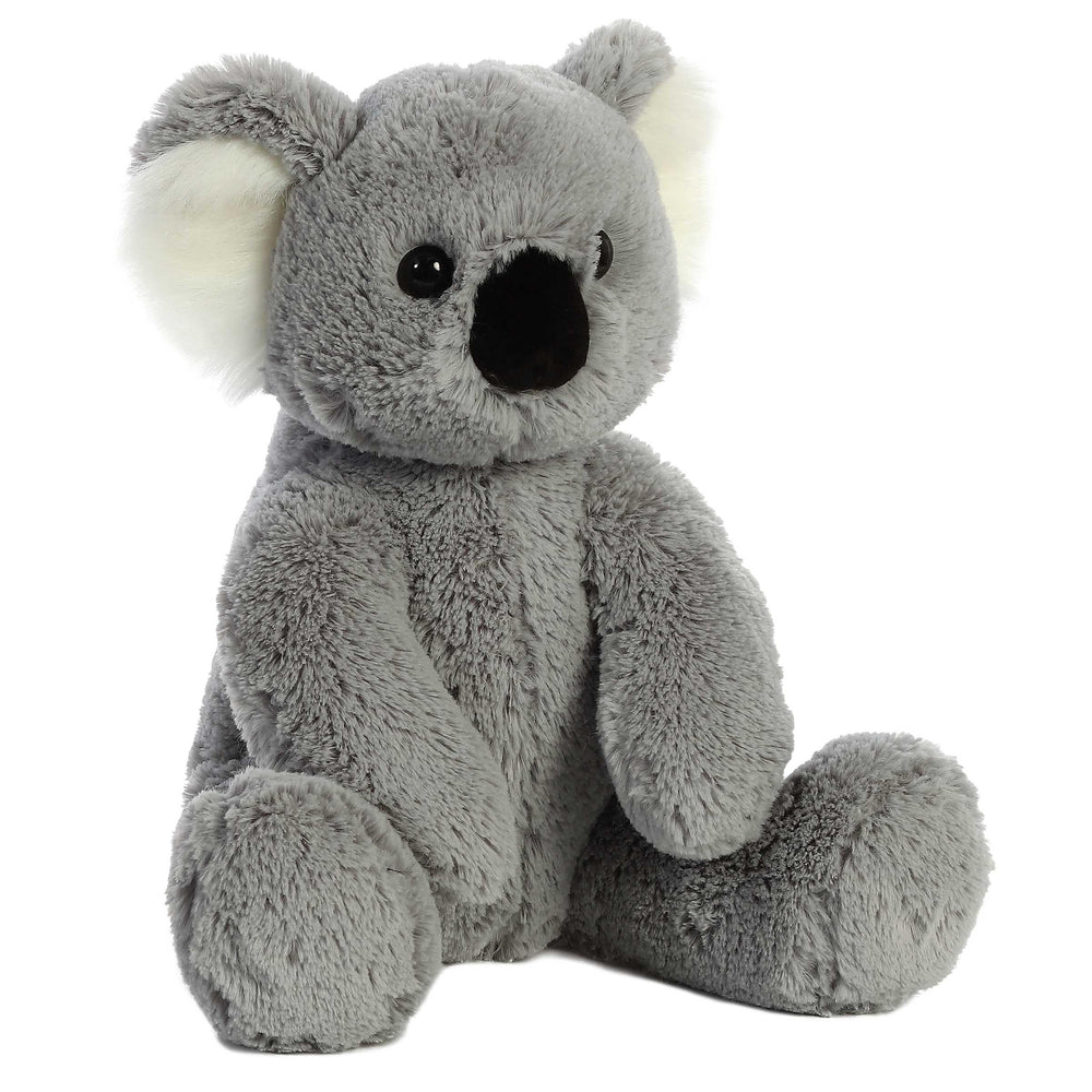 Close-up of Aurora Cuddly Koala's soft gray fur for comfort.