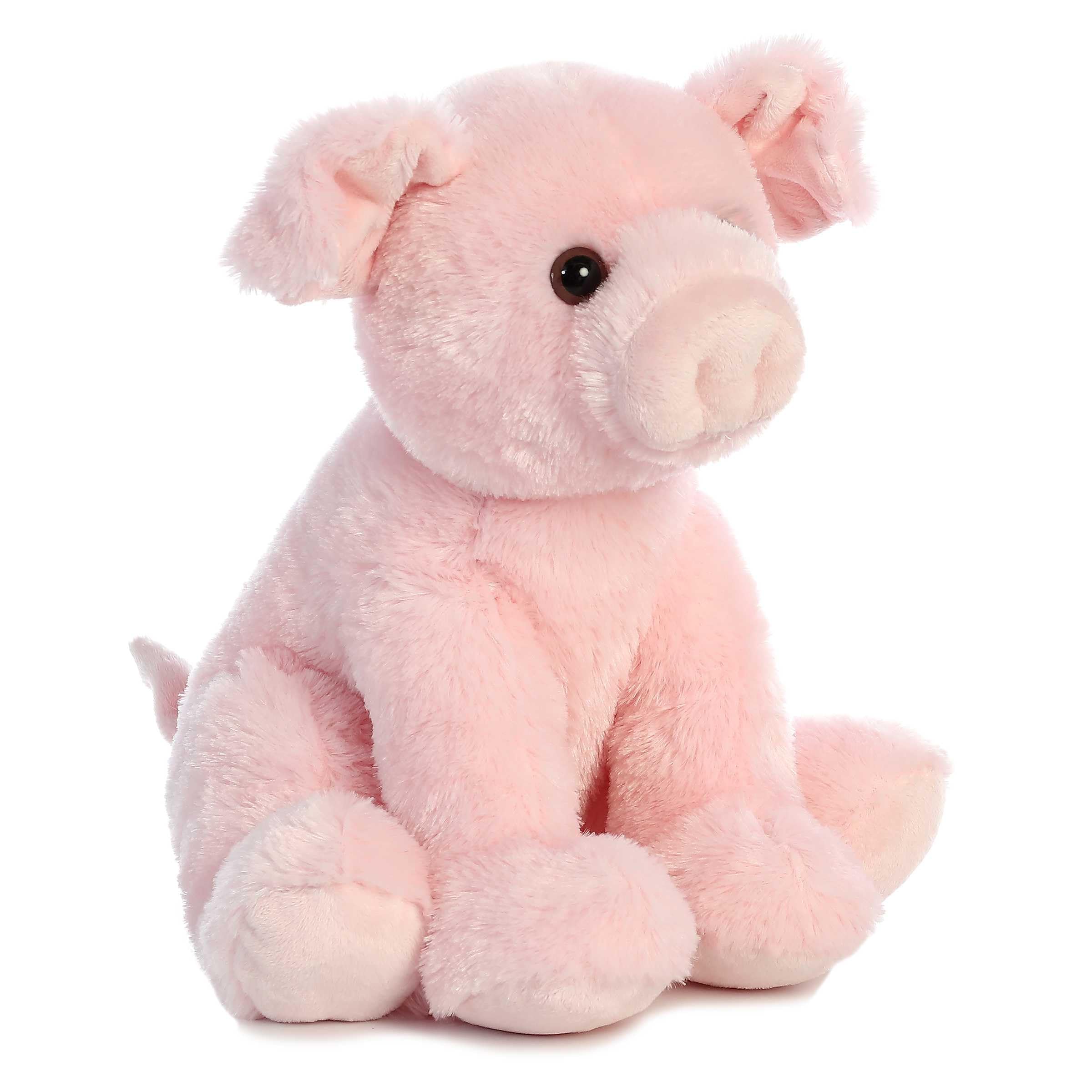 Aurora Cuddly Pig close-up highlights plush texture ideal for gentle play and comforting hugs.