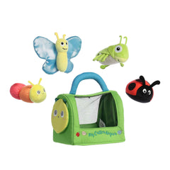 Aurora Engaging Baby Talk ladybug rattles with engaging audible cues.