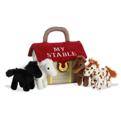 Aurora Engaging Baby Talk My Stable stuffed animal in multicolor promotes sensory exploration and comforting play