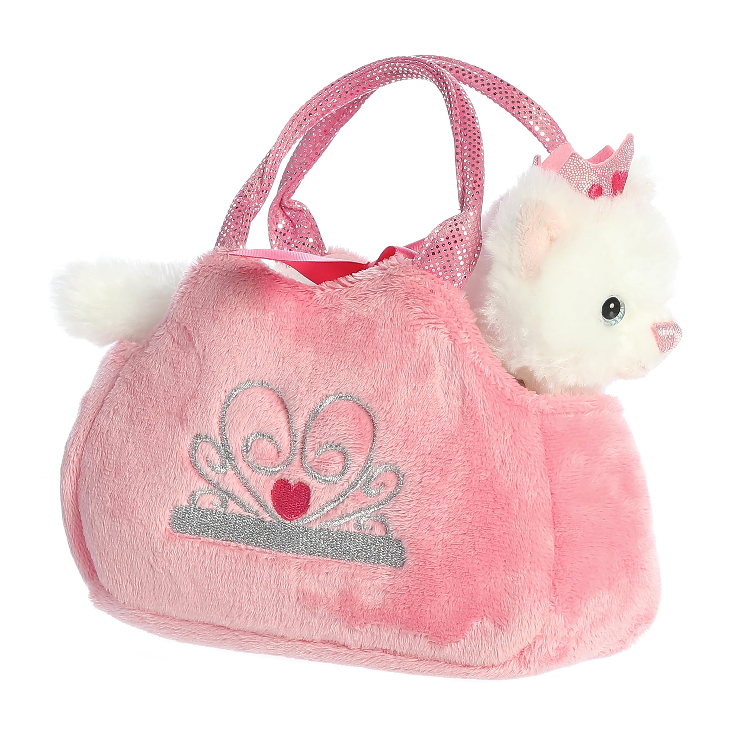 Aurora Princess Kitten Plush with pink carrier for dress-up fun by Aurora