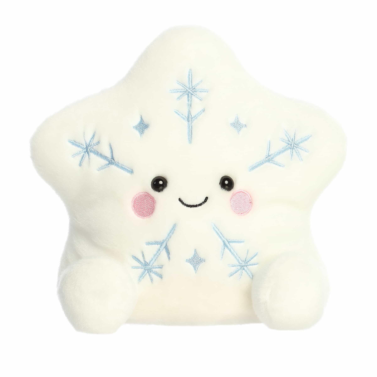 Aurora Festive Palm Pals Snowflake plush close-up highlighting soft texture for cozy gifting