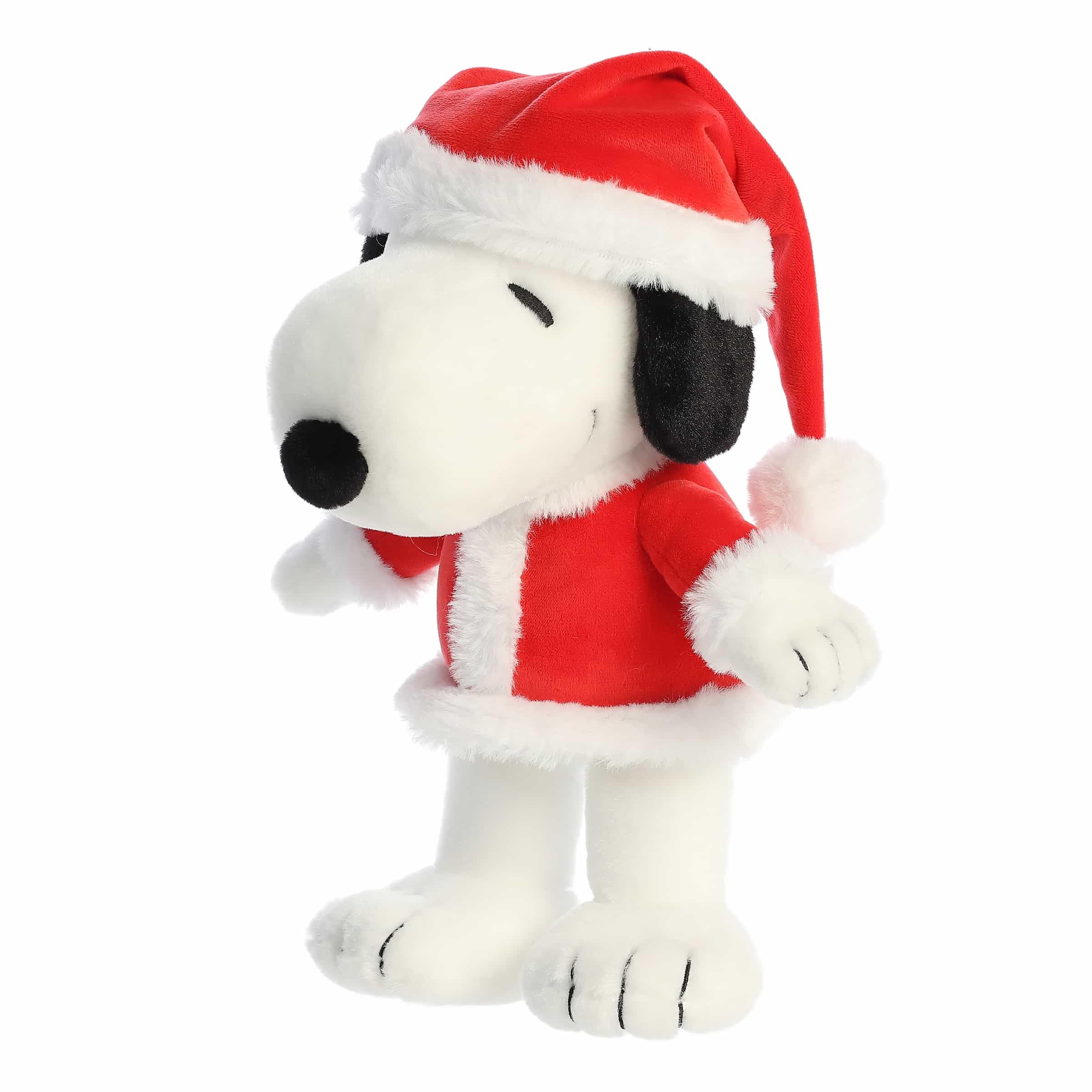 Aurora Festive Peanuts Santa Snoopy white plush perfect gift.