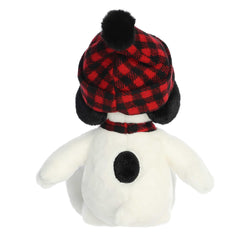 Aurora Snoopy plush tag and plaid detail signals licensed Peanuts charm