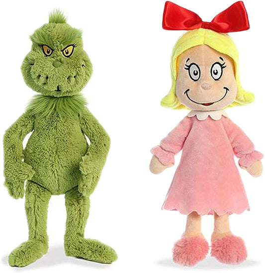Aurora Grinch 18-inch plush with soft fur and festive details for playtime