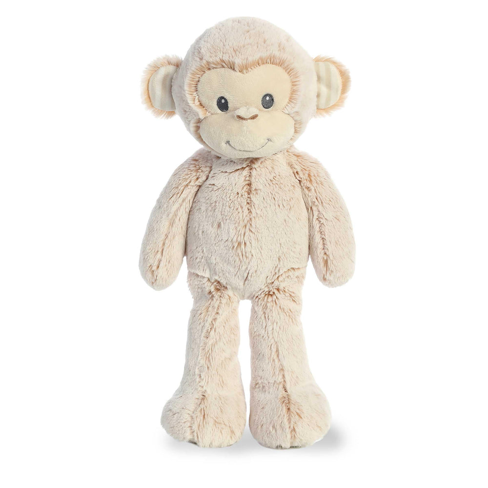 Aurora Marlow Monkey plush, front view, ideal crib-time companion for sleep routines.