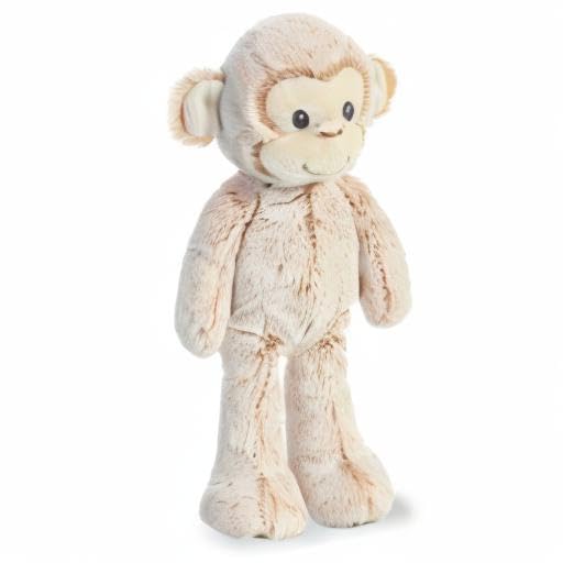 Aurora Marlow Monkey plush, side view, soft two-toned fabric for cozy snuggles.