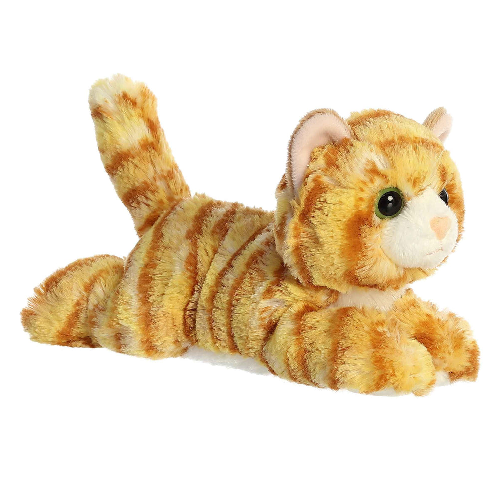 Aurora Ginger Cat Mini Flopsie front view with orange stripes and green eyes for cuddles