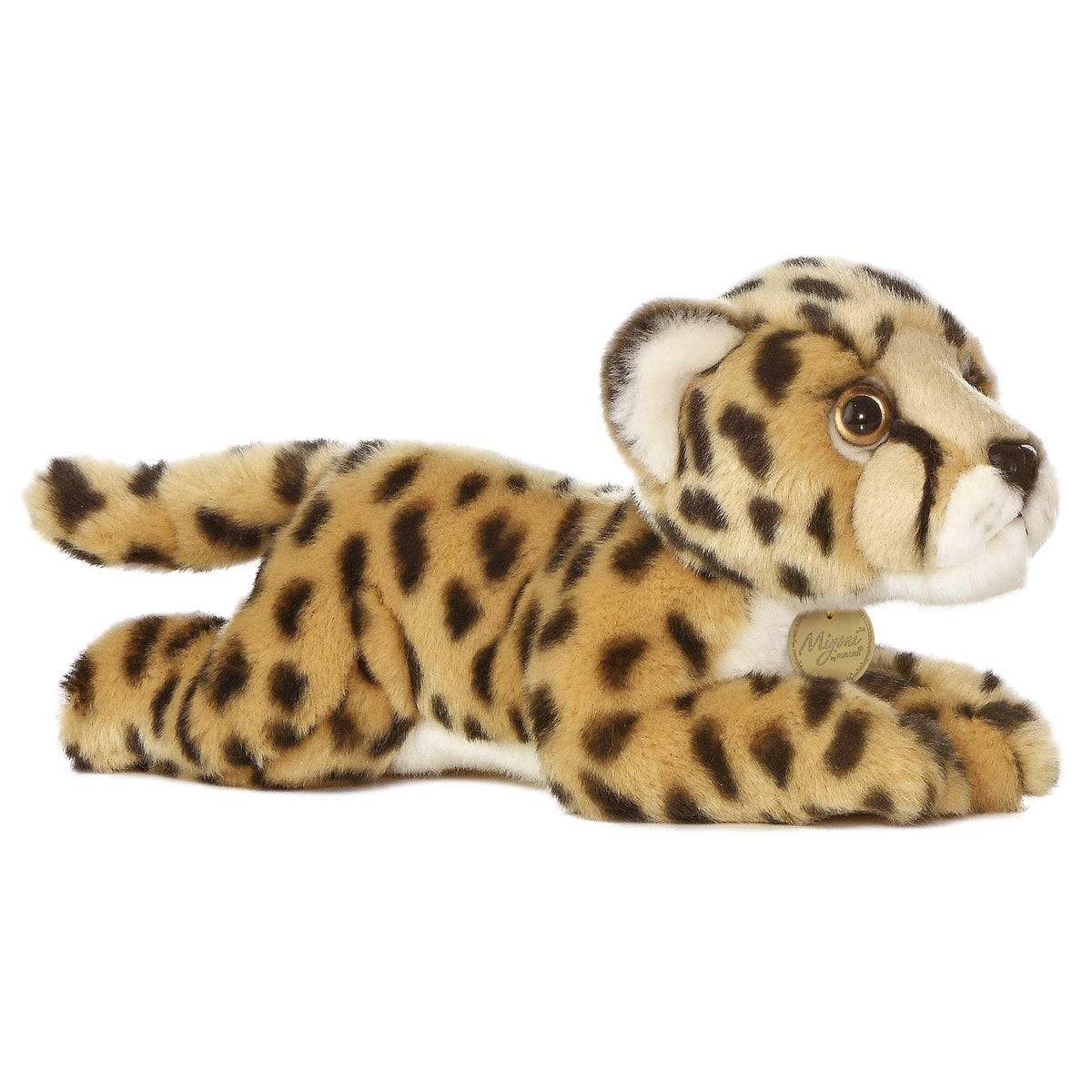 Aurora Miyoni Cheetah Plush: lifelike fur, cuddly companion for bedtime and decor.
