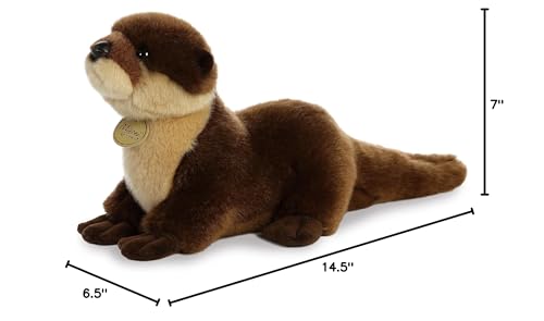Aurora Miyoni River Otter plush with hang tag for species info.