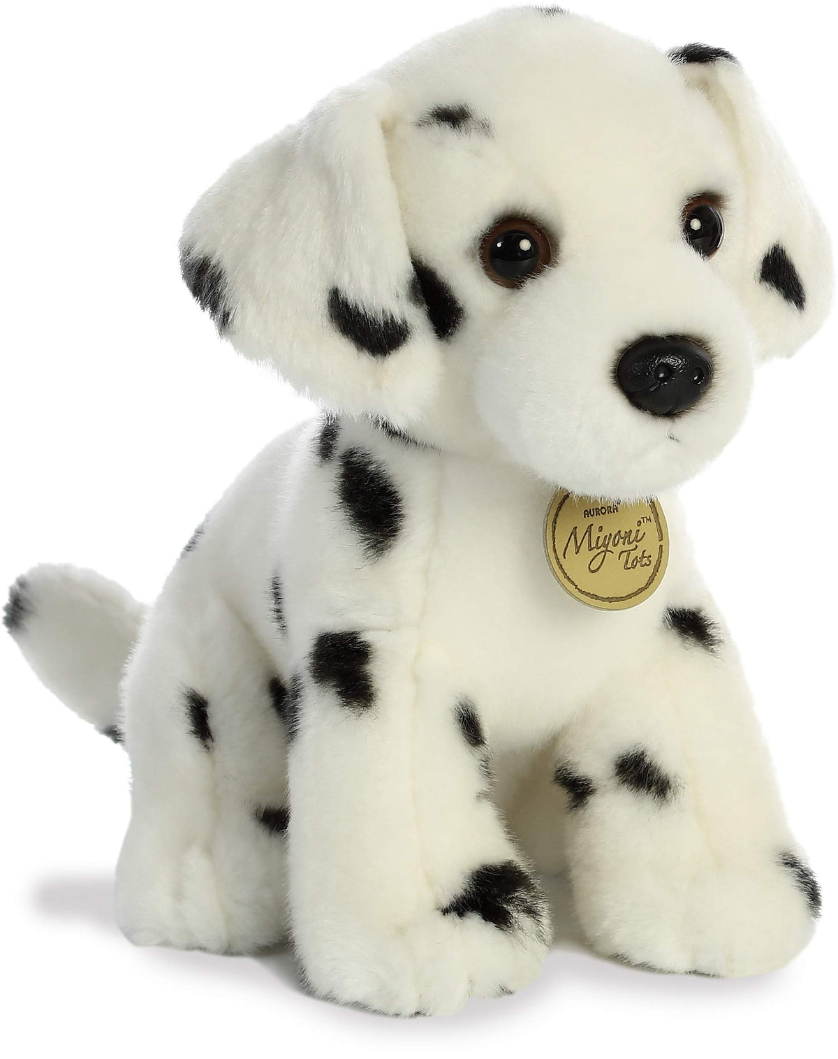 Aurora Miyoni Tots Dalmatian Pup posing for a cuddly companion and decorative shelf display.