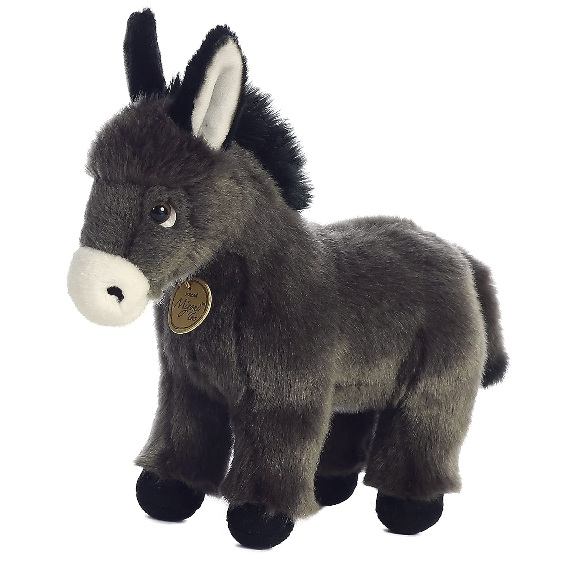 Aurora Miyoni Donkey Foal 10in close-up, soft plush for cuddling and display