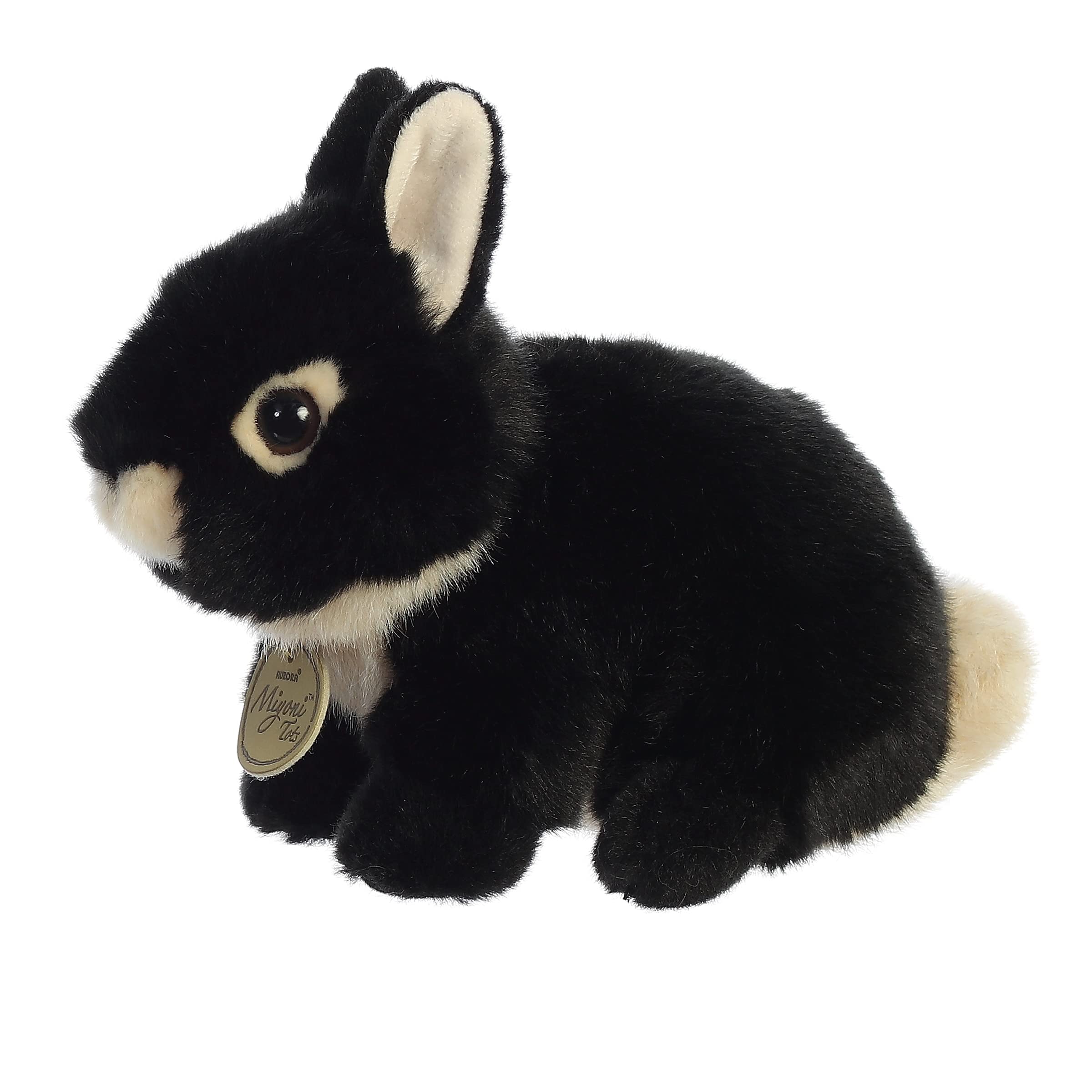Hang tag on Miyoni Tots Netherland Dwarf Bunny with species information
