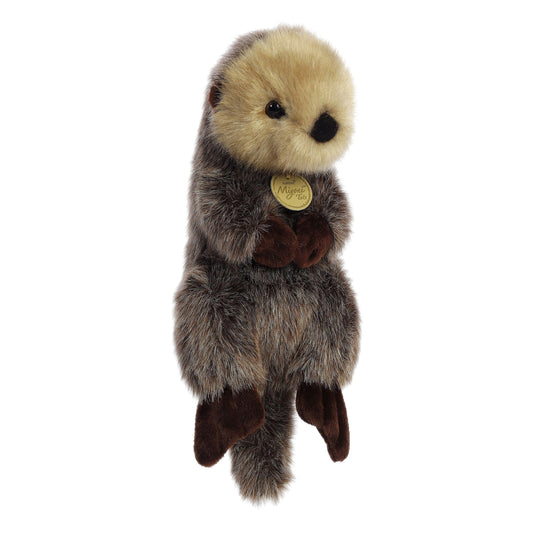 Aurora Miyoni Tots sea otter plush, back view, cute decor for a nursery.