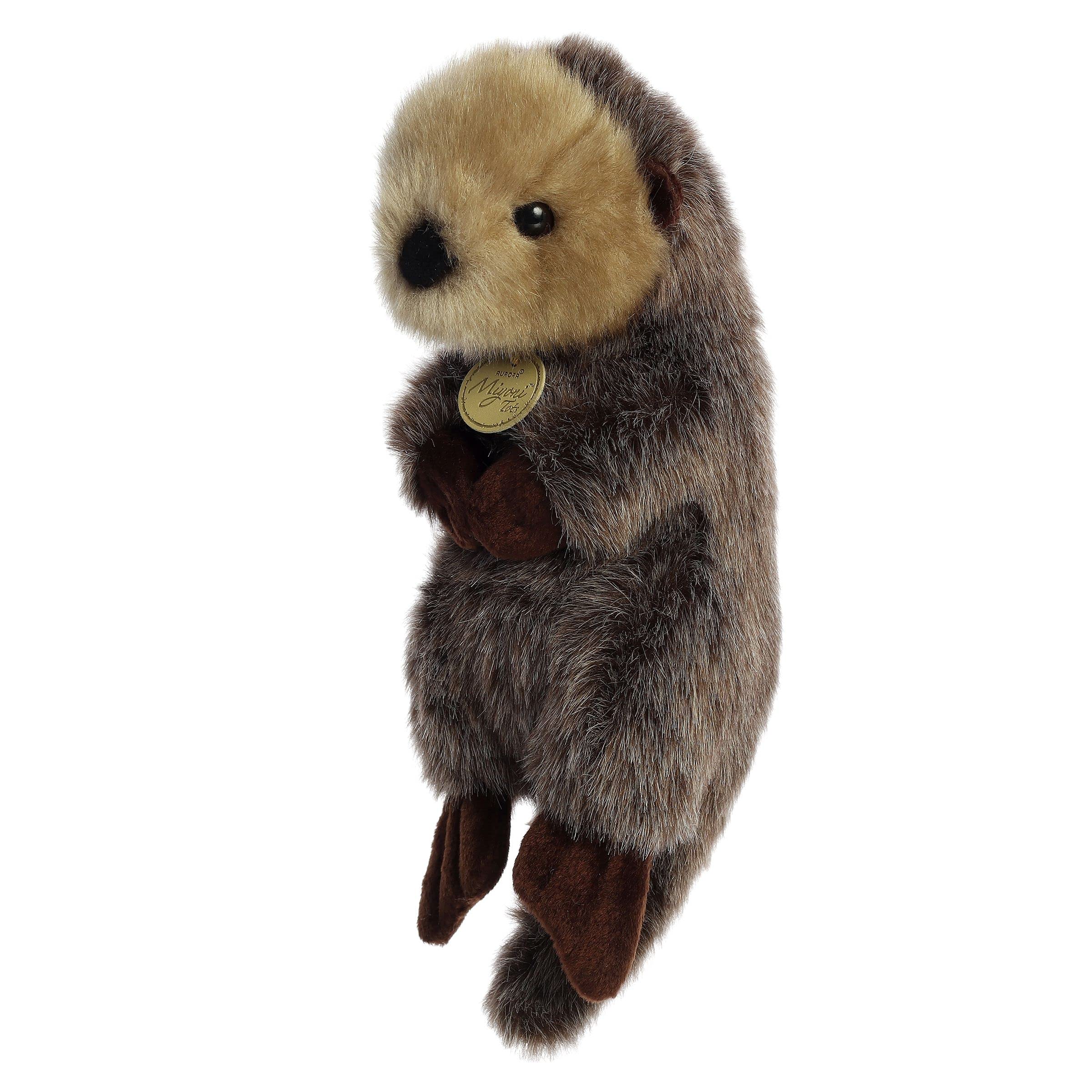 Aurora Miyoni Tots sea otter plush, bean pellets inside, safe for kids and playtime.