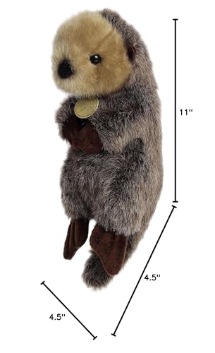 Aurora Miyoni Tots sea otter plush, detailed stitching for display charm.