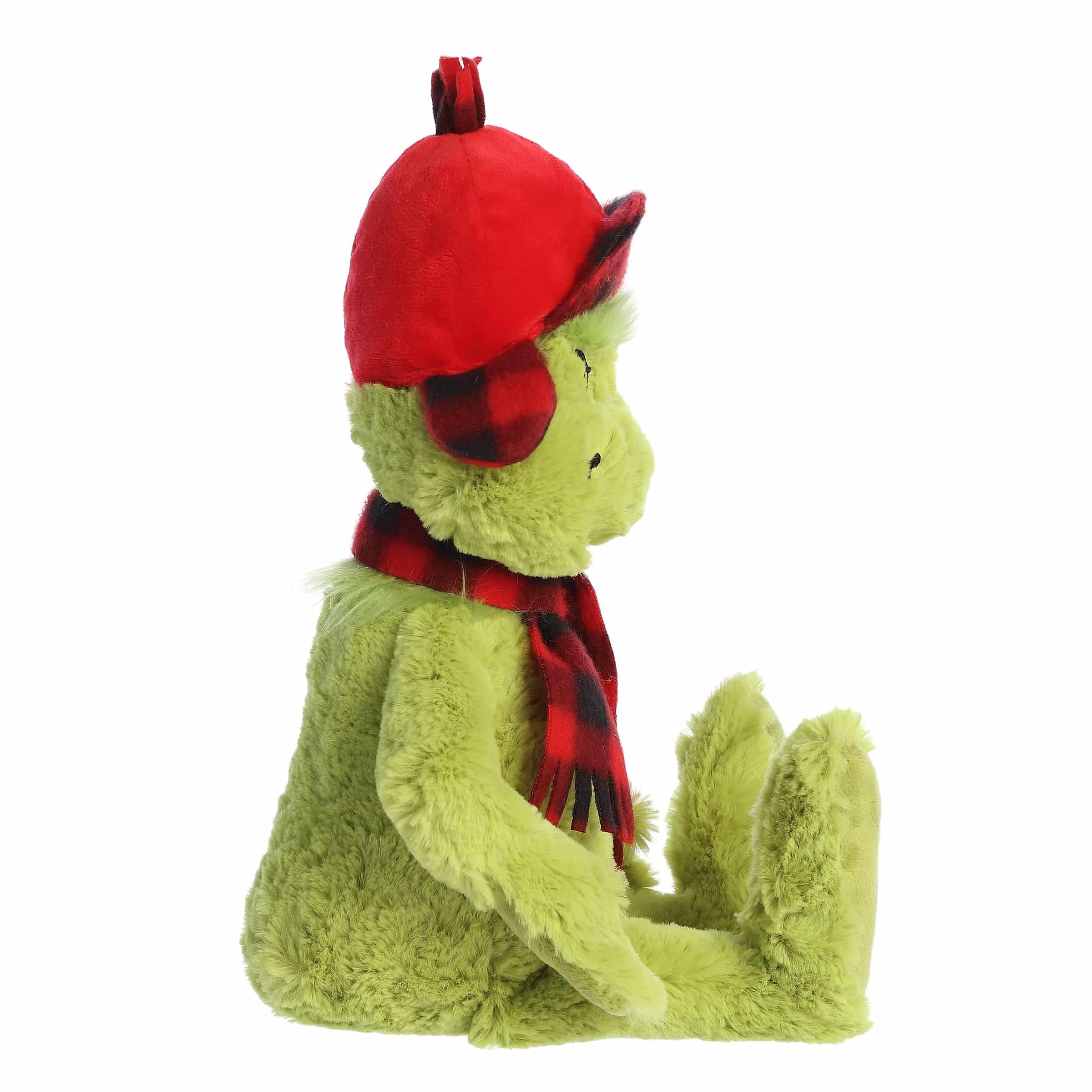 Aurora outdoor-inspired Grinch plush with green fur, sparks outdoor imagination during play.