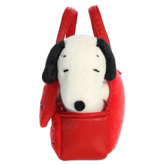 Aurora Snoopy Fancy Pal with doghouse carrier open, ready for on-the-go adventures.