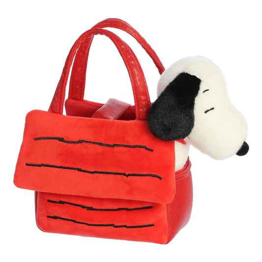 Aurora Snoopy Fancy Pal front view in red 8-inch plush for nostalgic play.