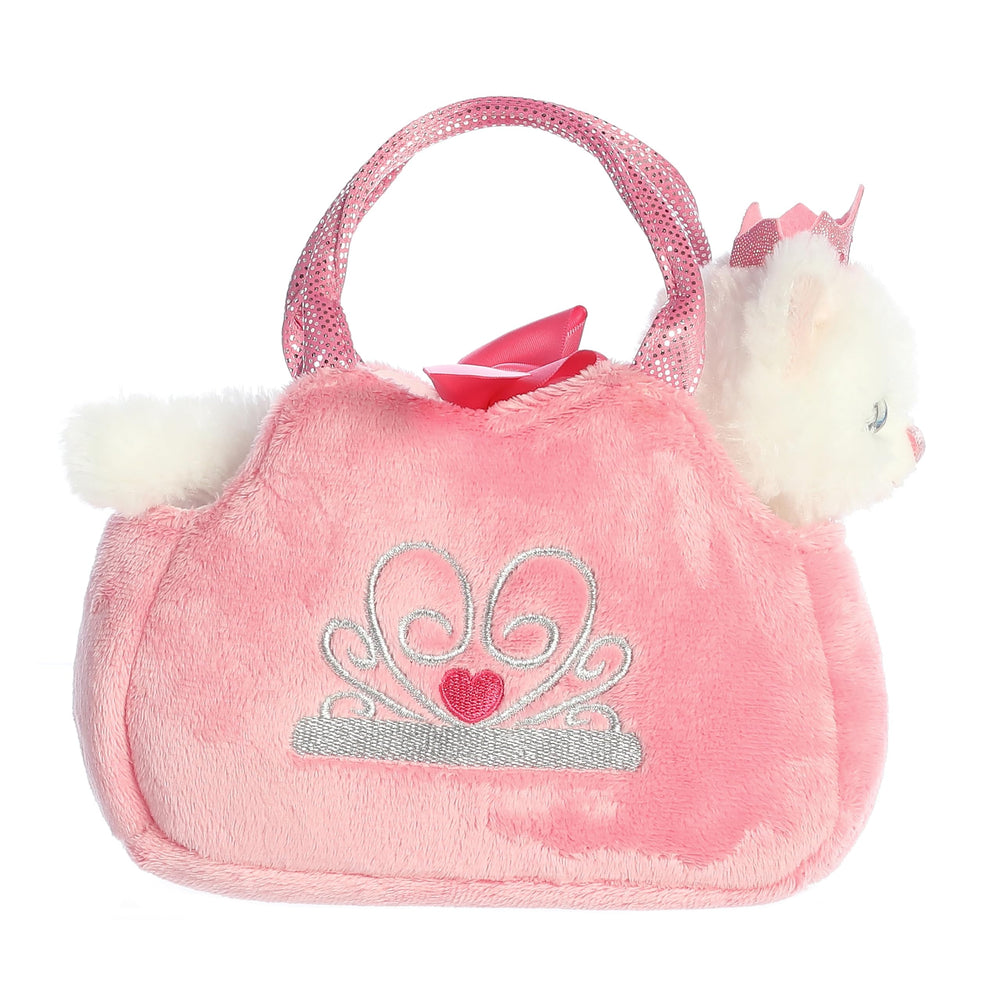 Pink carrier with silver design and jewel by Aurora Fancy Pals