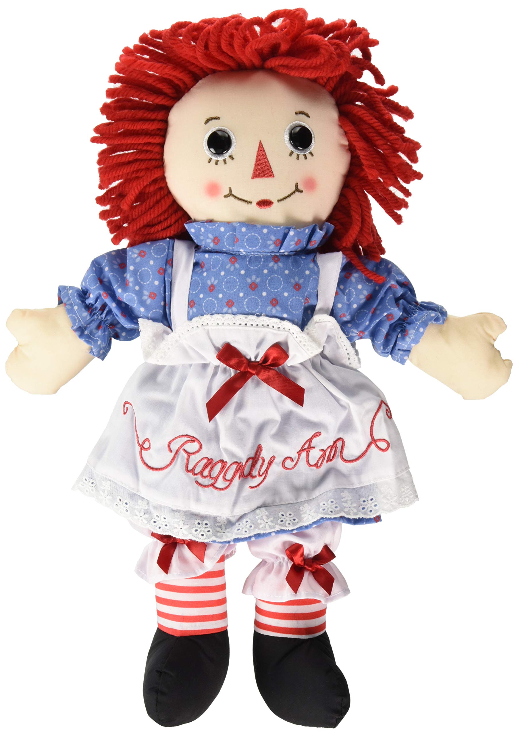 Aurora Raggedy Andy 16-inch doll face close-up with classic button eyes for timeless display