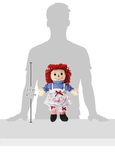 Aurora Raggedy Andy button eyes close-up, durable stitching for lasting play and display