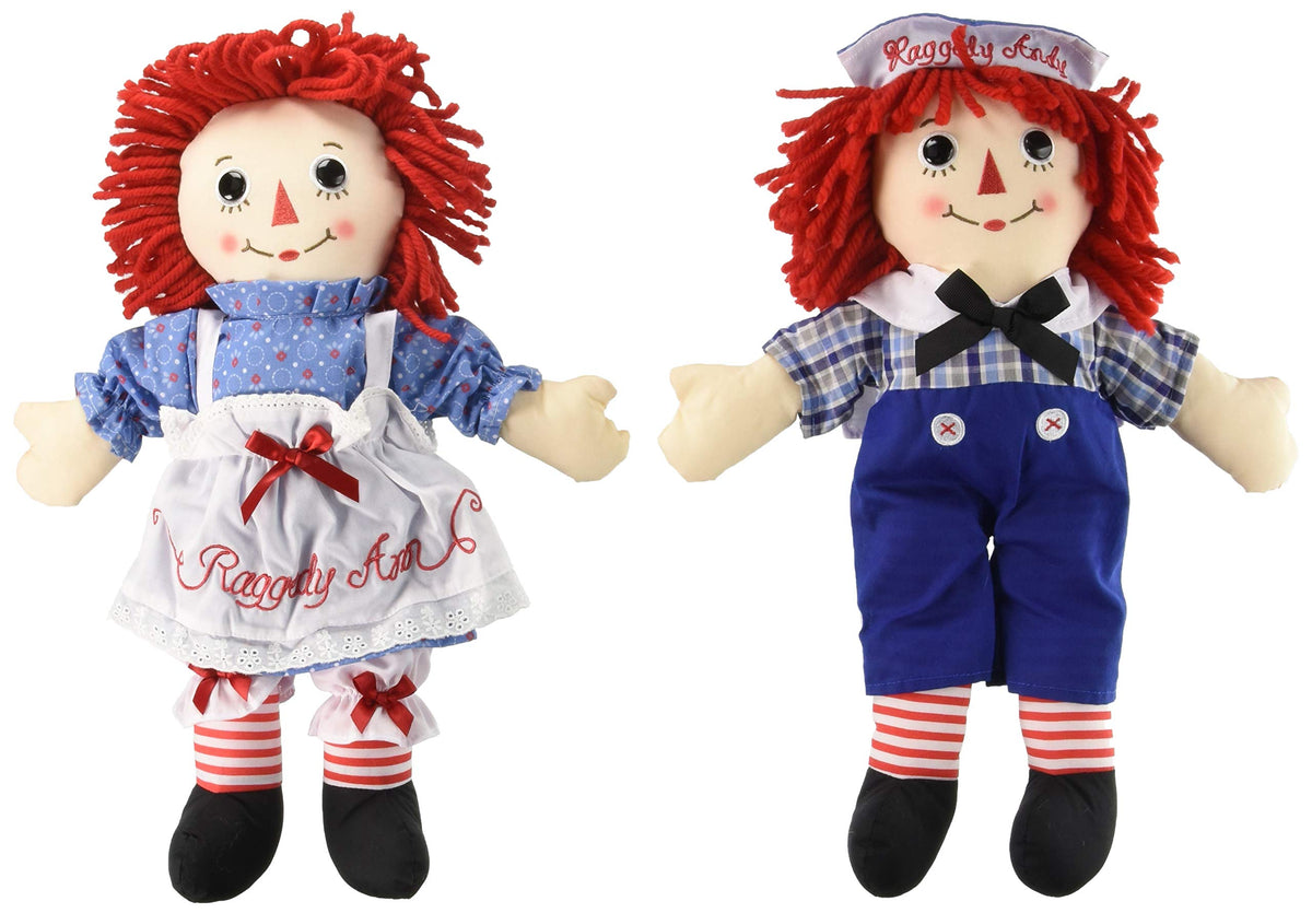 Aurora Raggedy Ann 16-inch doll face close-up with soft yarn hair for comforting play