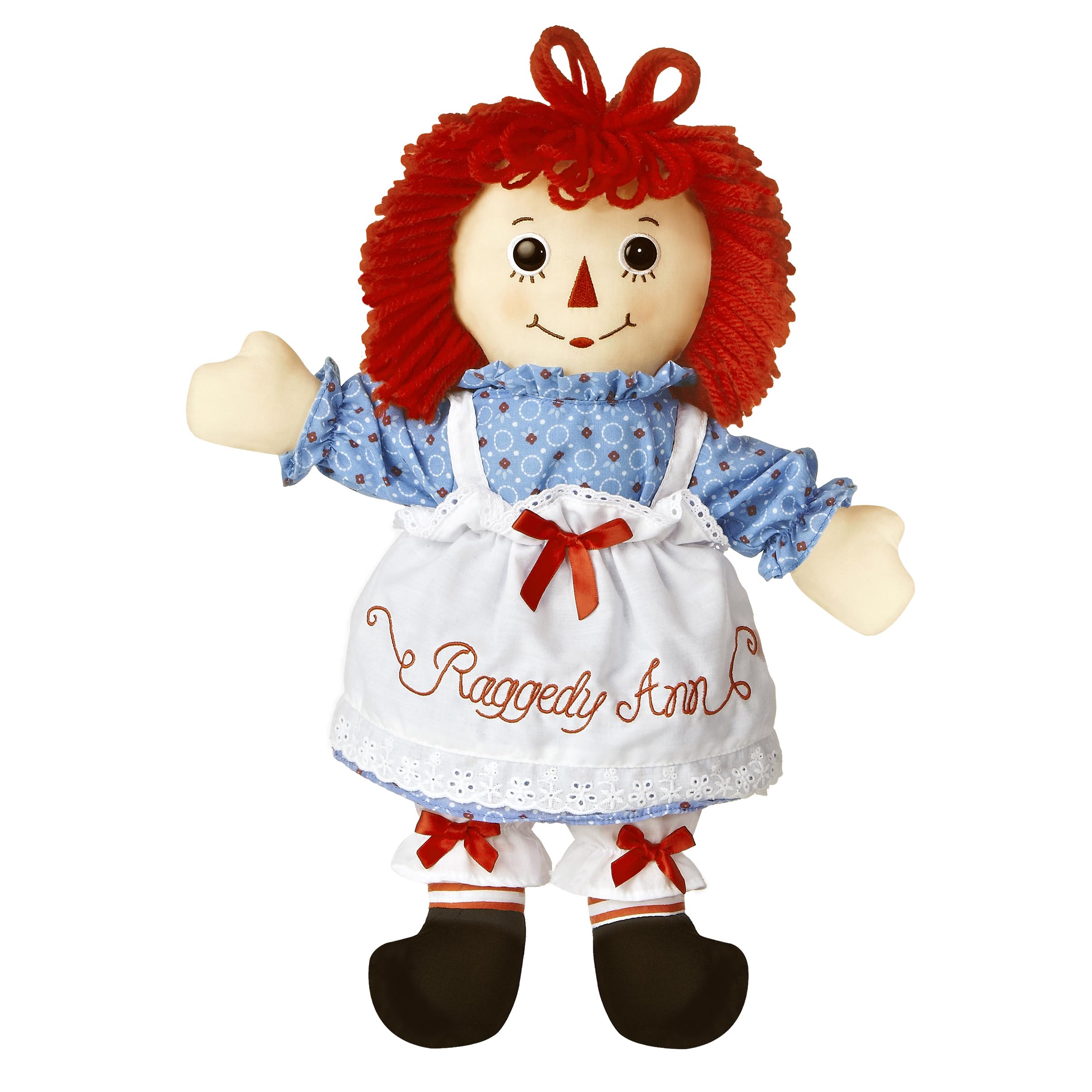 Aurora Raggedy Ann front view, timeless charm and soft plush.