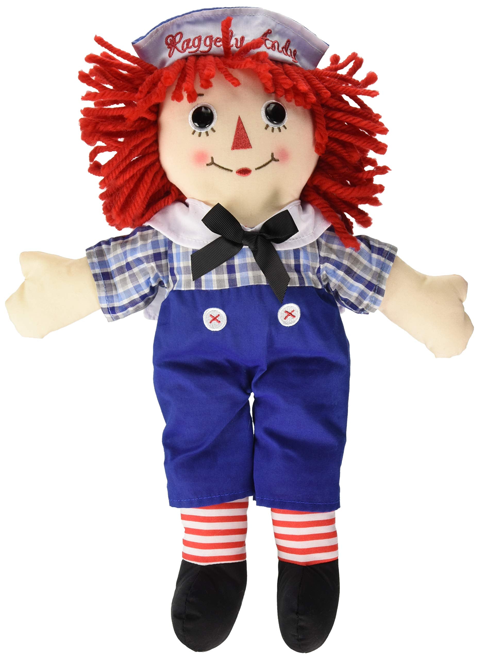 Aurora Raggedy Ann heart emblem close-up with embroidered I Love You detail for sentimental keepsakes