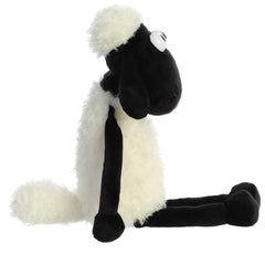 Aurora Shaun plush design emphasizes long black arms and legs for poseable play.