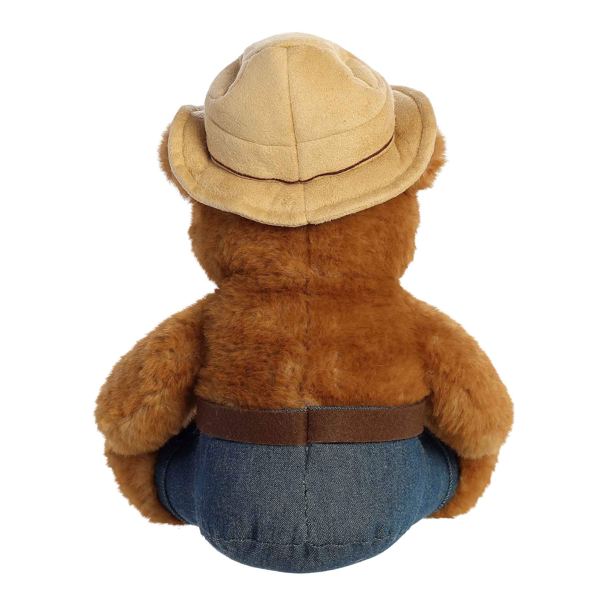 Aurora Smokey Bear plush on shelf adds woodland decor and charm.