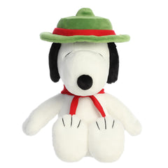 Aurora Snoopy Beagle Scout plush wearing red neckerchief ideal for collectors.