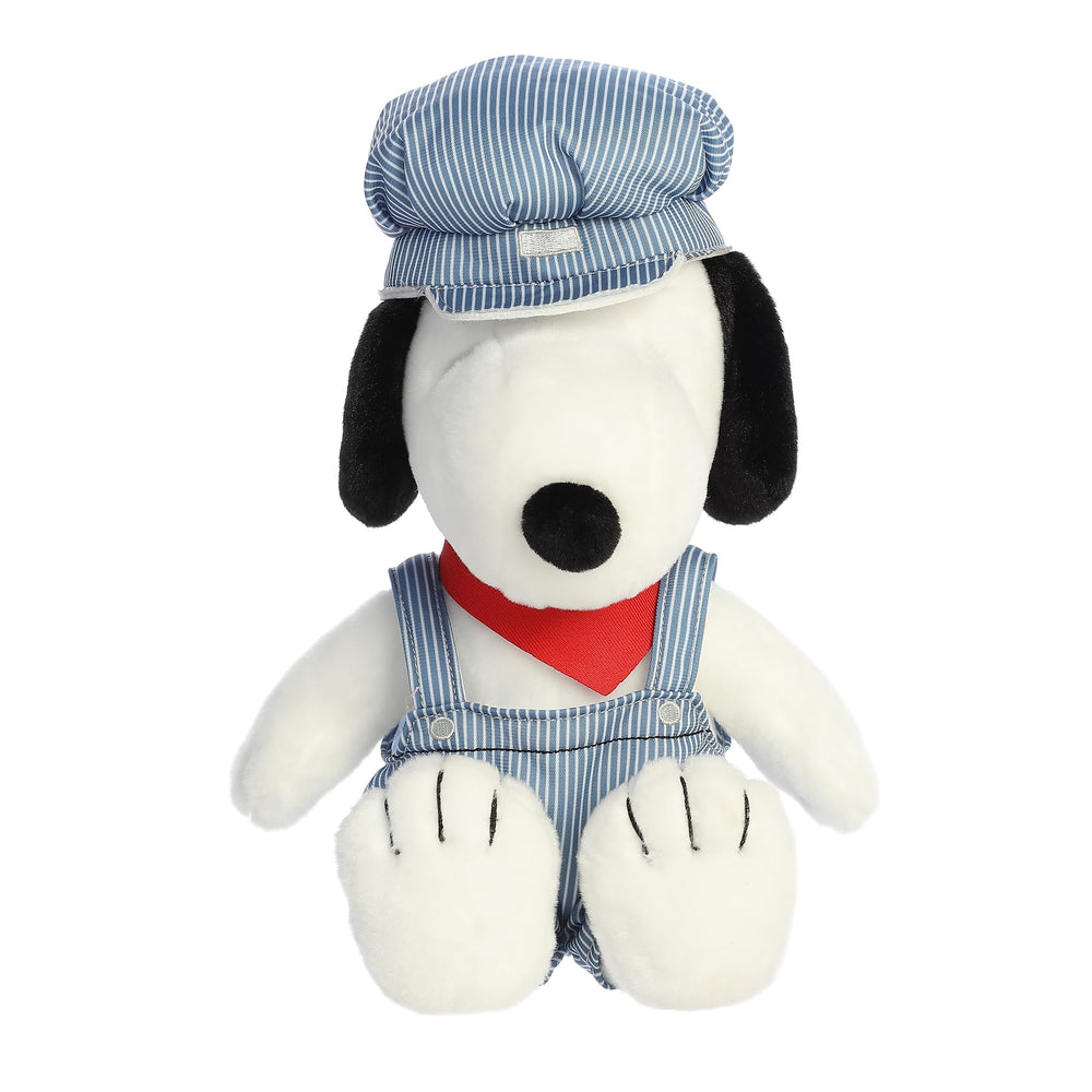 Aurora Snoopy-conductor-outfit plush as nostalgic gift for collectors